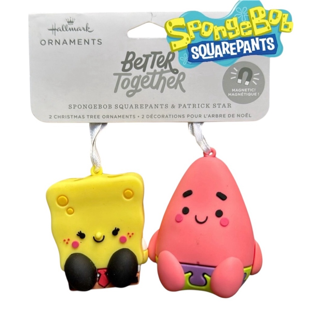 Spongebob squarepants and patrick magnetic ornaments hallmark figures